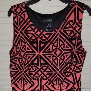 Coral with Black Petite Dress